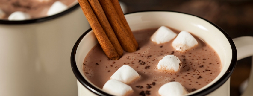 Vegan chocolate drink with marshmallows